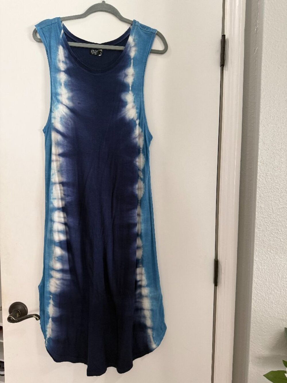 VOLCOM Blue TIe-Dye Tank Midi Dress - Large